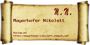 Mayerhofer Nikolett névjegykártya