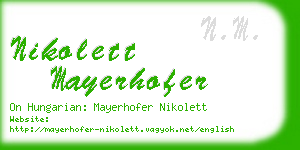 nikolett mayerhofer business card